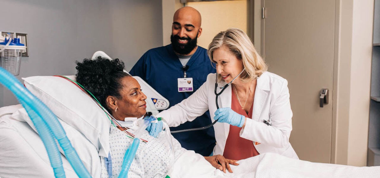 Happy patient receiving care from a doctor