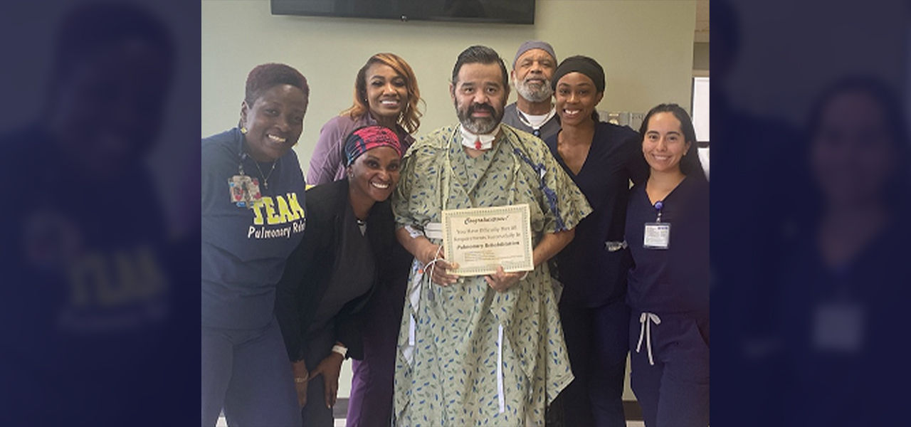 Happy patient leaving hospital with caregivers