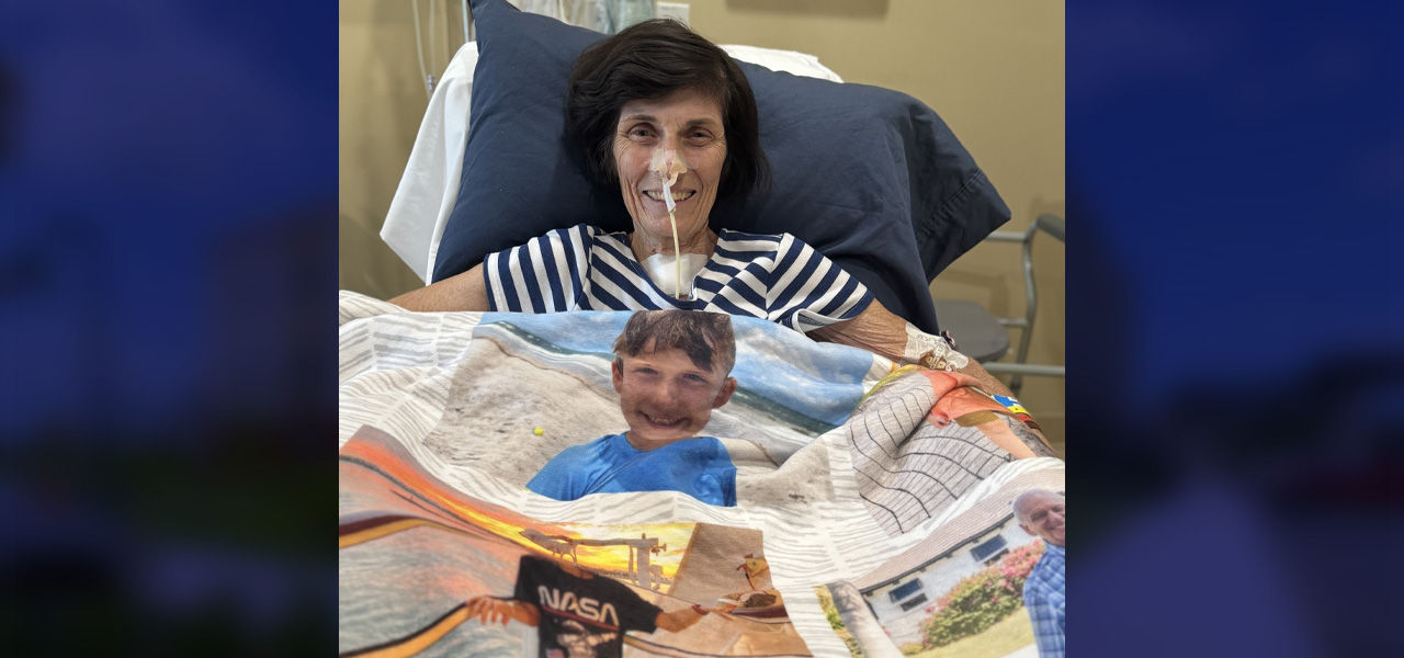Kindred Hospital Melbourne patient Cynthia poses and explains her story of successful recovery at Kindred