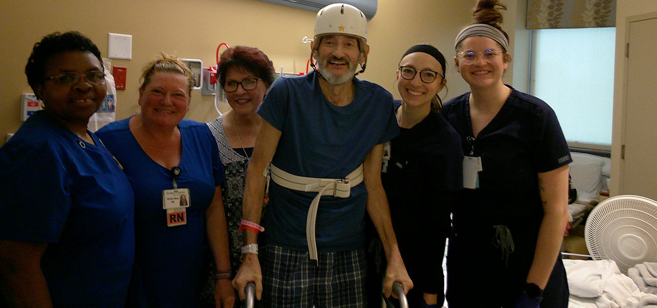 Happy patient with caregivers