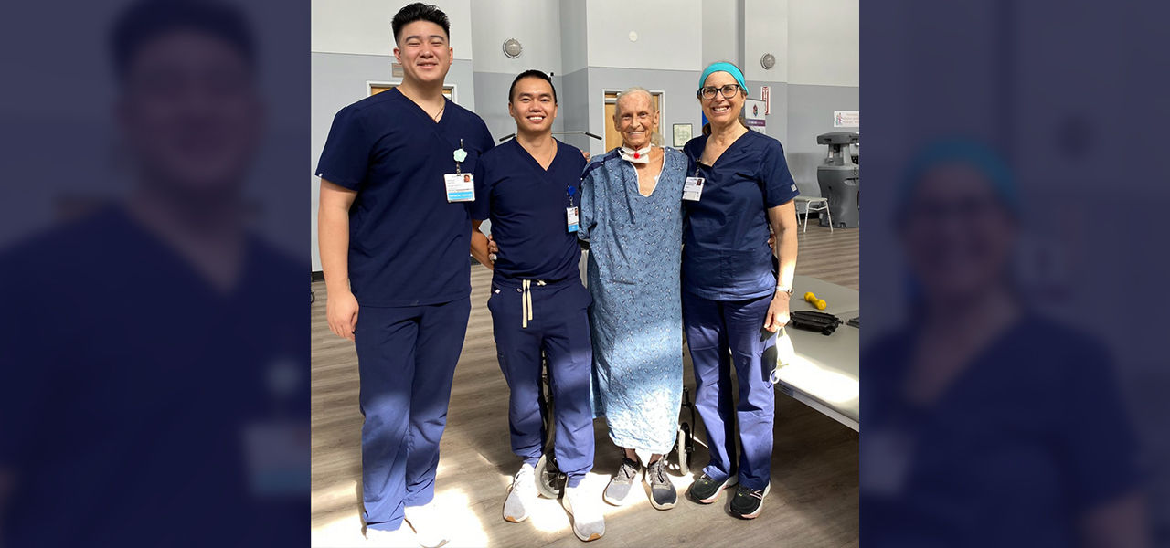 Happy patient with caregivers
