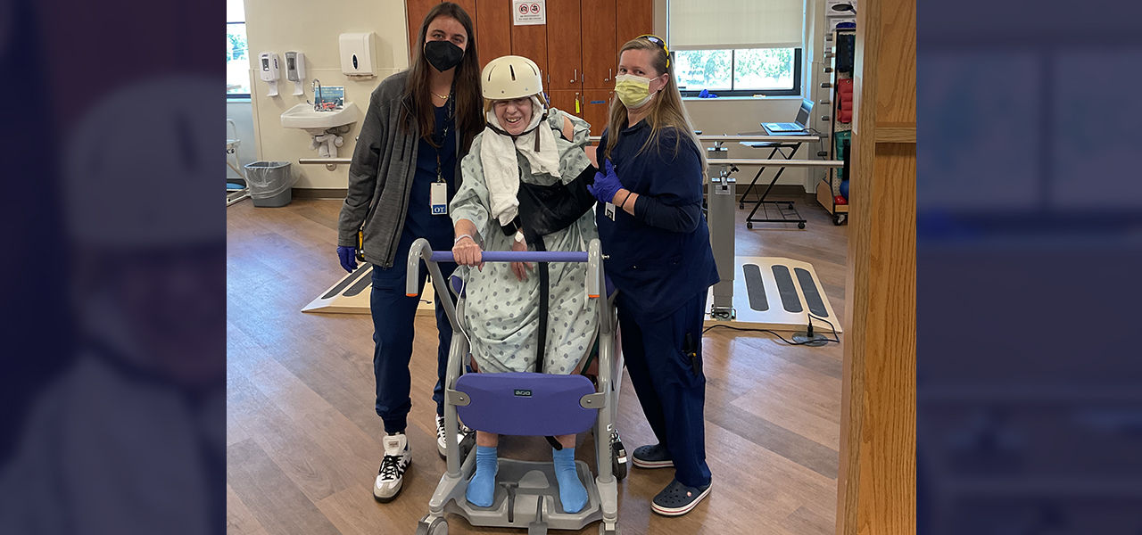Kindred Hospital The Palm Beaches patient Judith poses with her care team