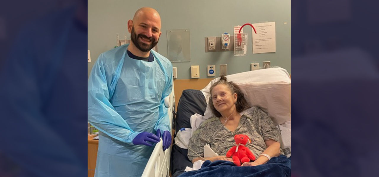 Happy patient with caregiver