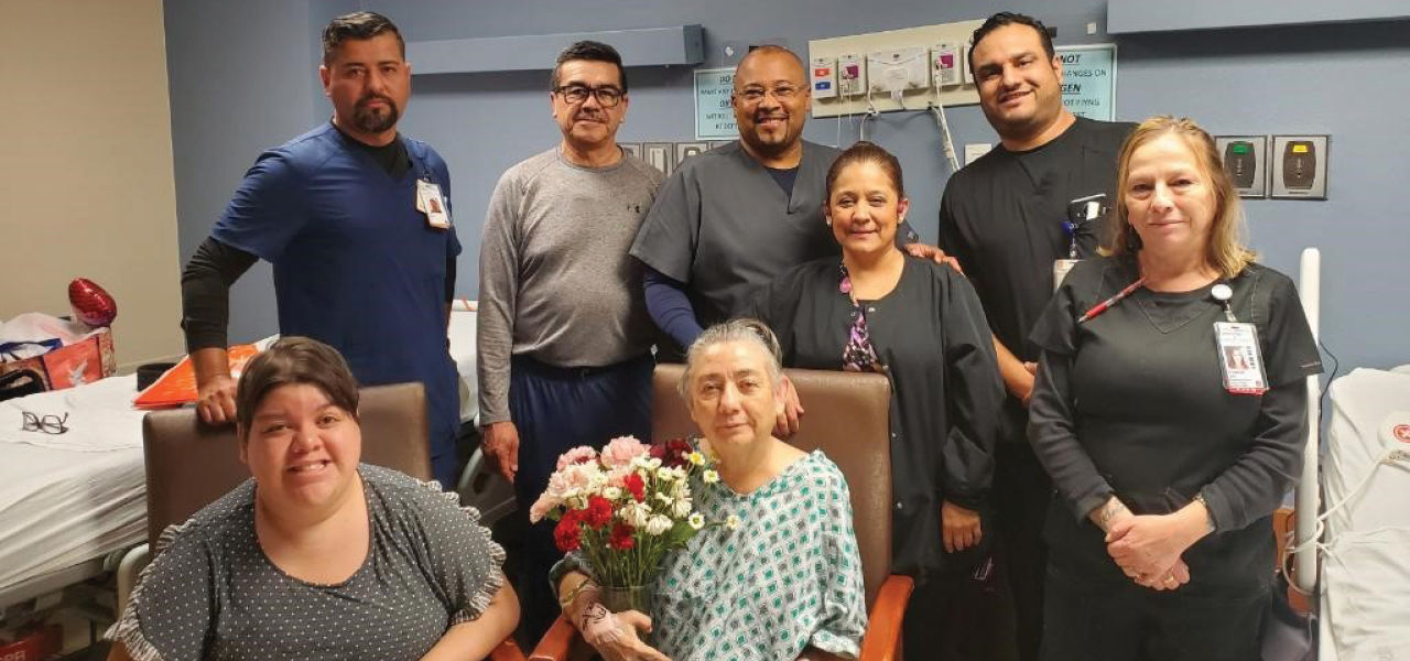 Kindred Hospital El Paso patient Maria poses with her care team