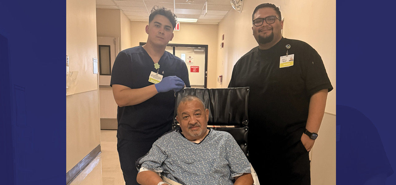 Kindred Hospital Rancho patient Martin poses with his care team.