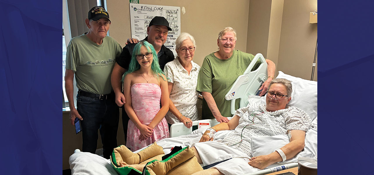 Kindred Hospital El Paso patient Mary poses with her family