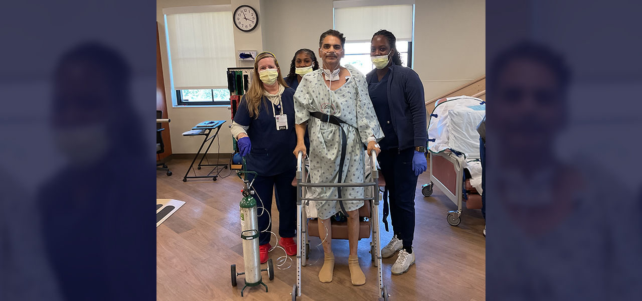 Kindred Hospital The Palm Beaches patient Muhammad poses with his care team