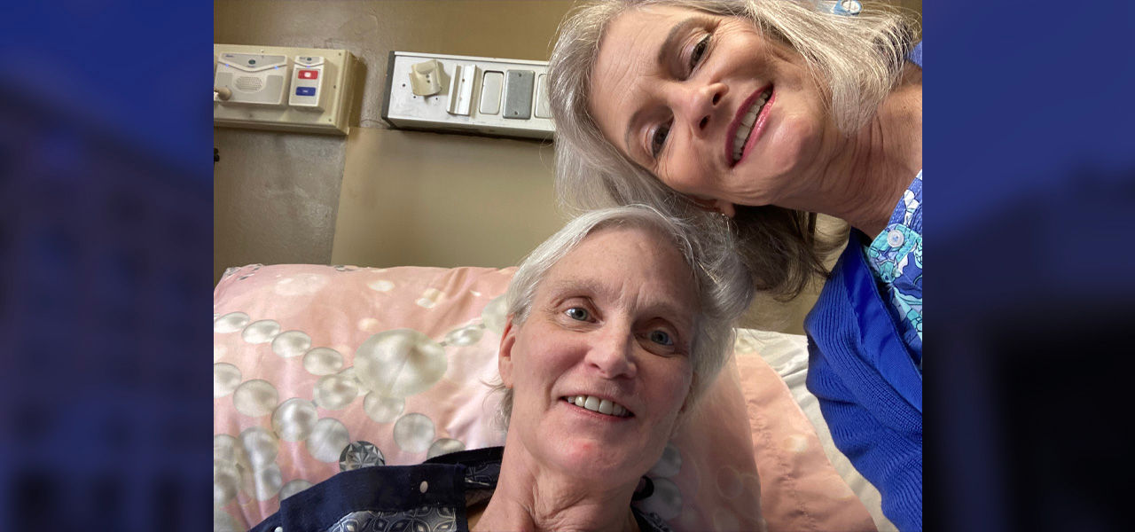 Kindred Hospital Chattanooga patient Ramona poses with her caregiver