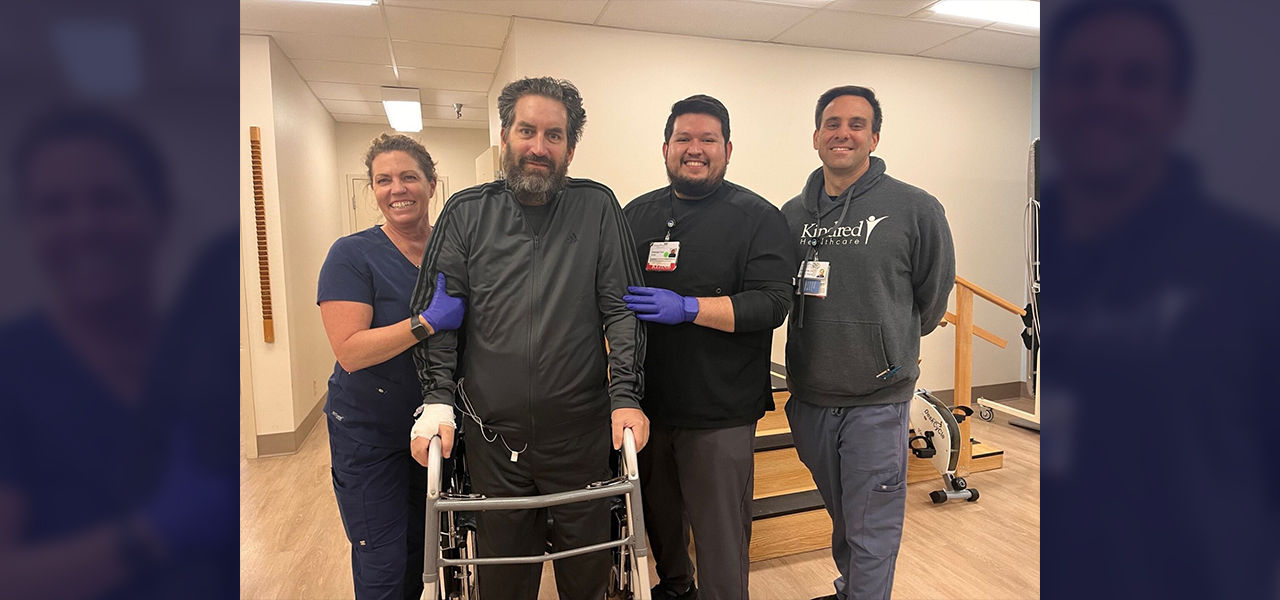 Happy patient with caregivers