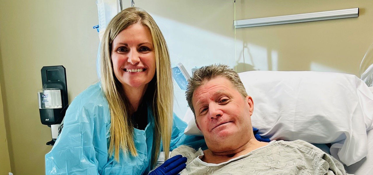 Kindred Hospital Louisville patient Ricky poses with his caregiver and tells his success story