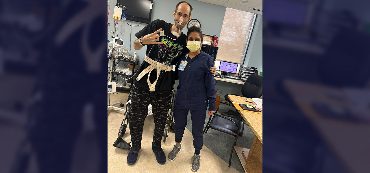 Happy patient with caregiver