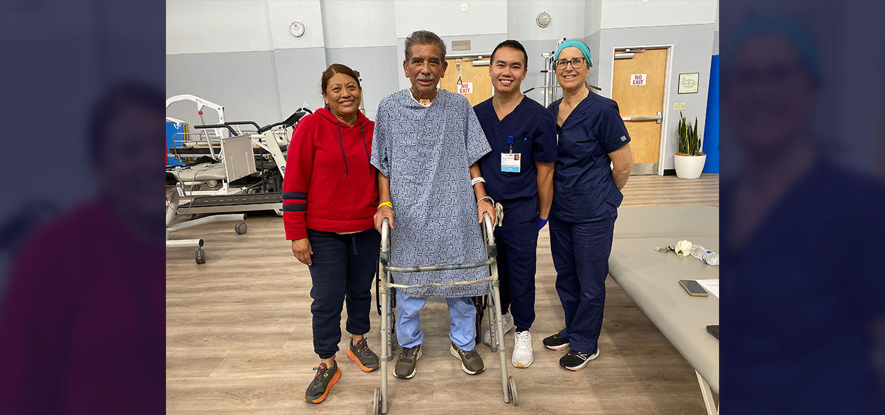 Happy patient with caregivers