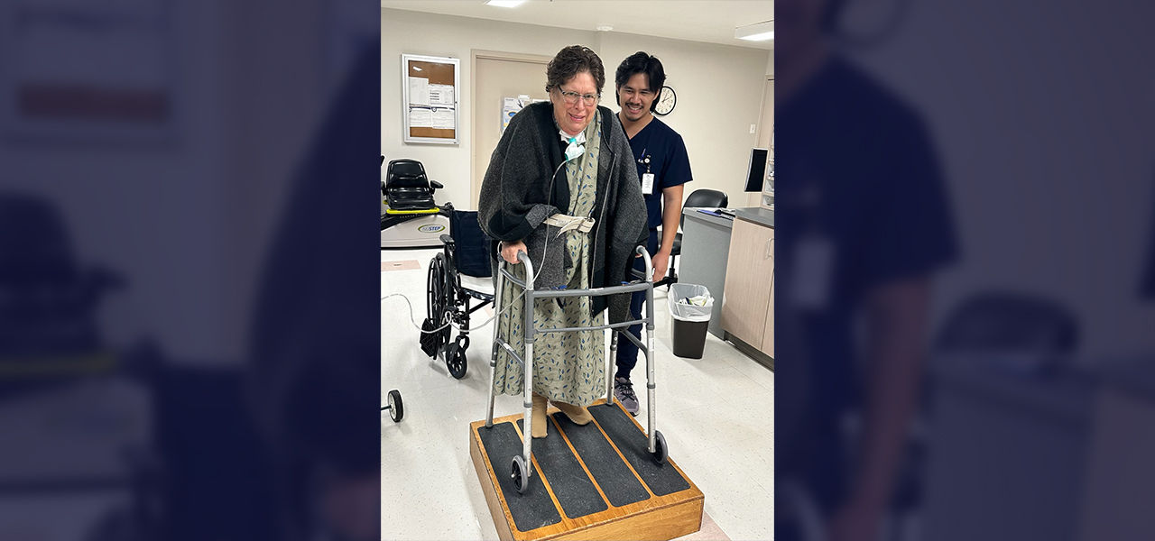 Happy patient leaving hospital with caregivers