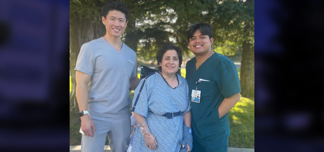 Kindred Hospital San Francisco Bay Area patient Tanya stands with her support team